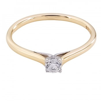 9ct gold Diamond solitaire Ring size M